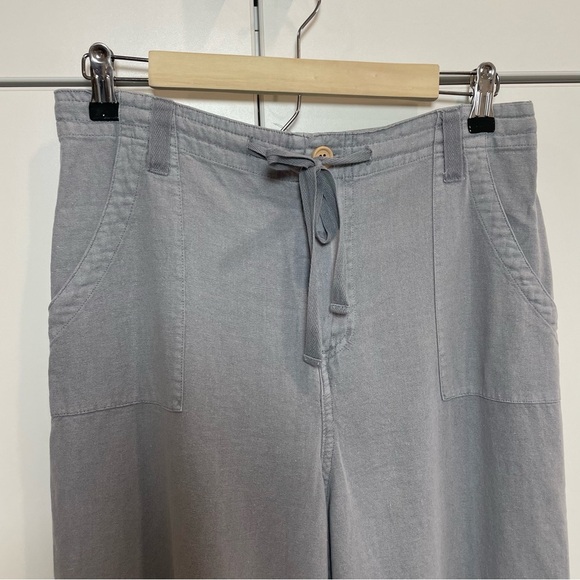 Sincerely Jules Gray Linen Blend Cargo Pants Size Large - Picture 2 of 9